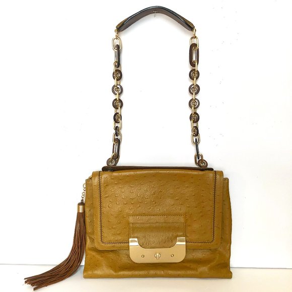 Diane Von Furstenburg OSTRICH HARPER TASSEL BAG - Picture 5 of 11